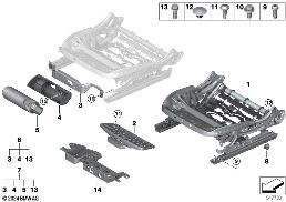 Cadre de siège avant électrique diagram for BMW 4 Series G23 Cabriolet LCI M440iX