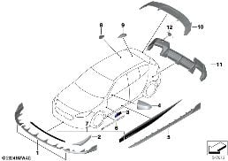MPP AERODYNAMICS ACCESSORY PARTS - F70 diagram for BMW 2 Series F74 Gran Coupé M235 xDrive