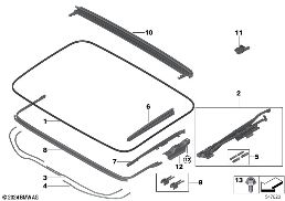 PANORAMA ROOF MOUNTING PARTS diagram for BMW 6 Series G32 GT 620dX