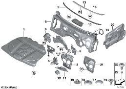 SOUND INSULATING FRONT diagram for BMW 5 Series F11 550i