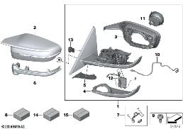OUTSIDE MIRROR diagram for BMW 4 Series G22 Coupé LCI M440dX