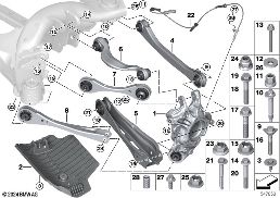 REAR AXLE SUPPORT/WHEEL SUSPENSION