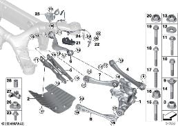 REAR AXLE SUPPORT/WHEEL SUSPENSION diagram for BMW X4 G02 30iX