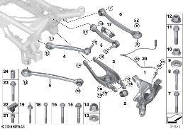 Achterasdrager diagram for BMW 3 Series G80 M3 LCI M3