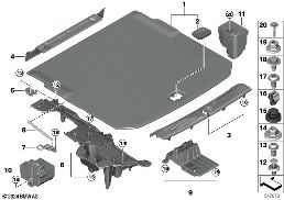 TRIM PANEL, TRUNK FLOOR diagram for BMW 5 Series G61 Touring 540dX