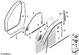 TRIM AND SEALS FOR DOOR, FRONT