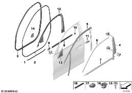 TRIM AND SEALS FOR DOOR, FRONT diagram for BMW 3 Series G20 Sedan LCI 330d