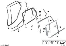 TRIM AND SEALS FOR DOOR, REAR diagram for BMW 3 Series G21 Touring LCI 320d
