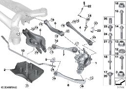 Soporto eje trasera/suspension ruedas diagram for BMW 4 Series G26 Gran Coupé M440i