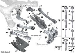 REAR AXLE SUPPORT/WHEEL SUSPENSION