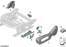 ที่นั่งด้านหน้า, แผ่นปิดที่นั่งแบบไฟฟ้า diagram for BMW X1 U11 18i