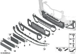 M bekleding sierelementen voor diagram for BMW X1 U11 20i