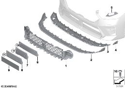 M TRIM DECOR ELEMENTS, FRONT diagram for BMW X2 U10 iX2 eDrive20