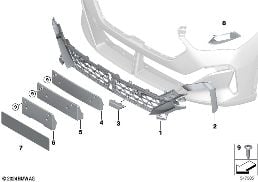 TRIM, DECOR ELEMENTS, FRONT diagram for BMW X2 U10 iX2 eDrive20