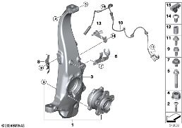 Pivot de fusée/roulement de roue AV diagram for BMW Rolls-Royce Phantom RR11 Phantom