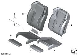 Κάθισμ.μπρ.ταπετσ.και επένδ.σπορ κάθισμα diagram for BMW 2 Series F74 Gran Coupé 228 xDrive