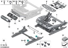 SEAT, FRONT, SEAT FRAME diagram for BMW 7 Series G12 730LdX
