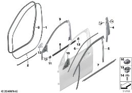 TRIM AND SEALS FOR DOOR, FRONT