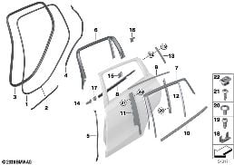 TRIM AND SEALS FOR DOOR, REAR diagram for BMW X6 M F96 X6 M