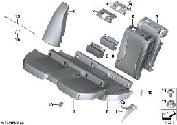 SEAT, REAR, UPHLSTRY/COVER, LOAD-THROUGH diagram for BMW 1 Series F70 120