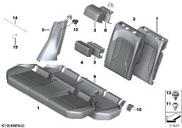 시트, 뒤, 쿠션 및 커버 diagram for BMW X3 G45 20