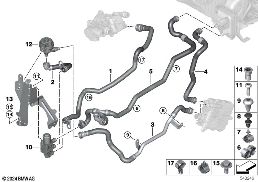Kühlmittelschläuche diagram for BMW 3 Series G20 Limousine LCI 330eX