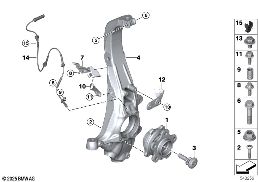Naklápěcí ložisko/ložisko kola přední diagram for BMW X5 G05 LCI 30dX