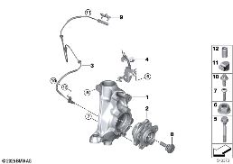 Apoio osc./Rolam.roda dia.Veíc.traç.int. diagram for BMW 3 Series G21 Touring LCI M340iX
