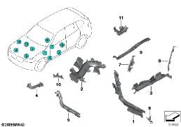 WIRING HARNESS COVERS/CABLE DUCTS diagram for BMW X4 M F98 X4 M