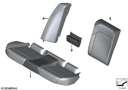 Cobertura individual banco traseiro diagram for BMW 5 Series G61 Touring 520dX