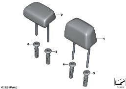 REAR SEAT HEAD RESTRAINT diagram for BMW 5 Series G60 Sedan 520i