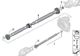 Wał przeg. dla nap. na 4 koła/nakr.wkł. diagram for BMW 7 Series G70 740dX