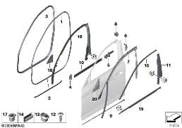TRIM AND SEALS FOR DOOR, FRONT