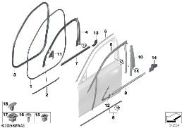 TRIM AND SEALS FOR DOOR, FRONT