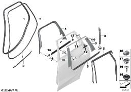 Afdekplaten en afdichtingen port. achter diagram for BMW X1 U11 20i