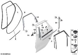 TRIM AND SEALS FOR DOOR, REAR