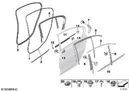 TRIM AND SEALS FOR DOOR, REAR diagram for BMW 3 Series G28 Sedan LCI 325LiX