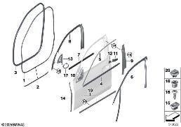 Blenden und Dichtungen Tür vorn diagram for BMW X7 G07 LCI 40iX