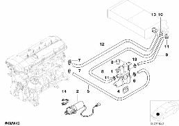 Soupape d'eau/Durit d'eau diagram for BMW 5 Series E39 525td