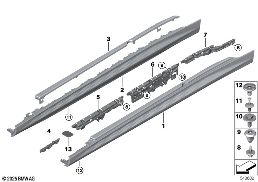 COVER DOOR SILL / WHEEL ARCH diagram for BMW 5 Series G61 Touring 540dX
