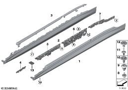 M COVER FOR ROCKER PANEL / WHEEL ARCH diagram for BMW 5 Series G61 Touring 540dX