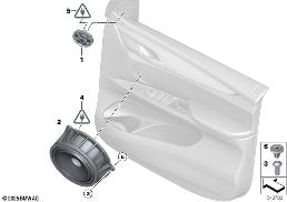 SINGLE PARTS F FRONT DOOR TOP-HIFI SYST. diagram for BMW X5 F15 25d