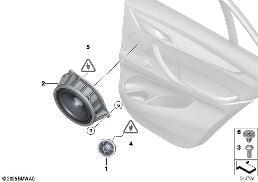 SINGLE PARTS F REAR DOOR TOP-HIFI SYST. diagram for BMW X5 F15 25d