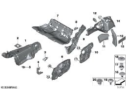 Insonorisation arriere diagram for BMW 4 Series G26 Gran Coupé LCI 430dX