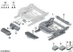 Κάθισμα εμπρός πλαίσιο καθίσματ.χειροκ. diagram for BMW 2 Series F74 Gran Coupé 228 xDrive