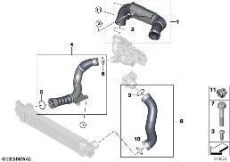 Inlaatluchtkoeling diagram for BMW X2 F39 28iX