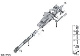 Stuurkolom manuaal verstelbaar diagram for BMW X2 U10 18d