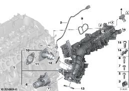 Aanzuiginst.AGR met klepregeling diagram for BMW 5 Series G30 520d