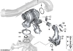 ターボ チャージャー diagram for BMW X2 U10 20dX