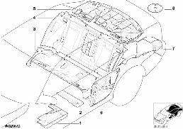 Insonorisation arriere diagram for BMW 5 Series E39 525td
